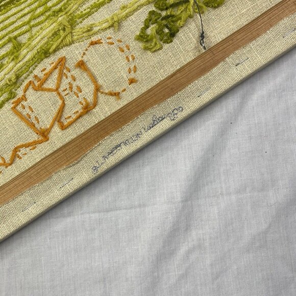 Vintage Paragon Needlecraft Crewel Stitchery Celery Stalks #0521 12x22" Finished - Picture 10 of 15